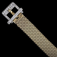 14K Two-Tone Gold Estate Diamond Buckle Bracelet