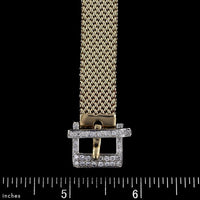 14K Two-Tone Gold Estate Diamond Buckle Bracelet