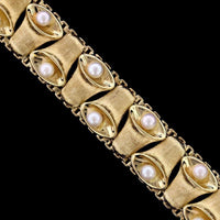 Spritzer and Fuhrmann 18K Yellow Gold Estate Cultured Pearl Bracelet