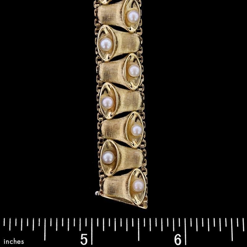 Spritzer and Fuhrmann 18K Yellow Gold Estate Cultured Pearl Bracelet