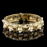 Spritzer and Fuhrmann 18K Yellow Gold Estate Cultured Pearl Bracelet