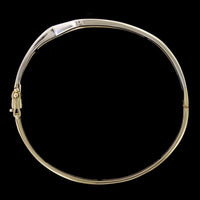 18K Two-Tone Gold Estate Diamond Bangle