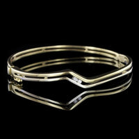 18K Two-Tone Gold Estate Diamond Bangle