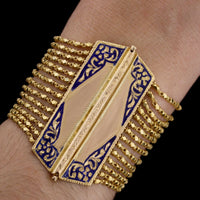 22K Yellow Gold Estate Enamel Bracelet