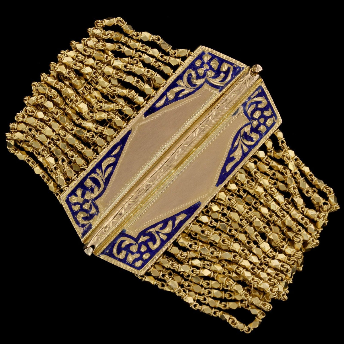 22K Yellow Gold Estate Enamel Bracelet