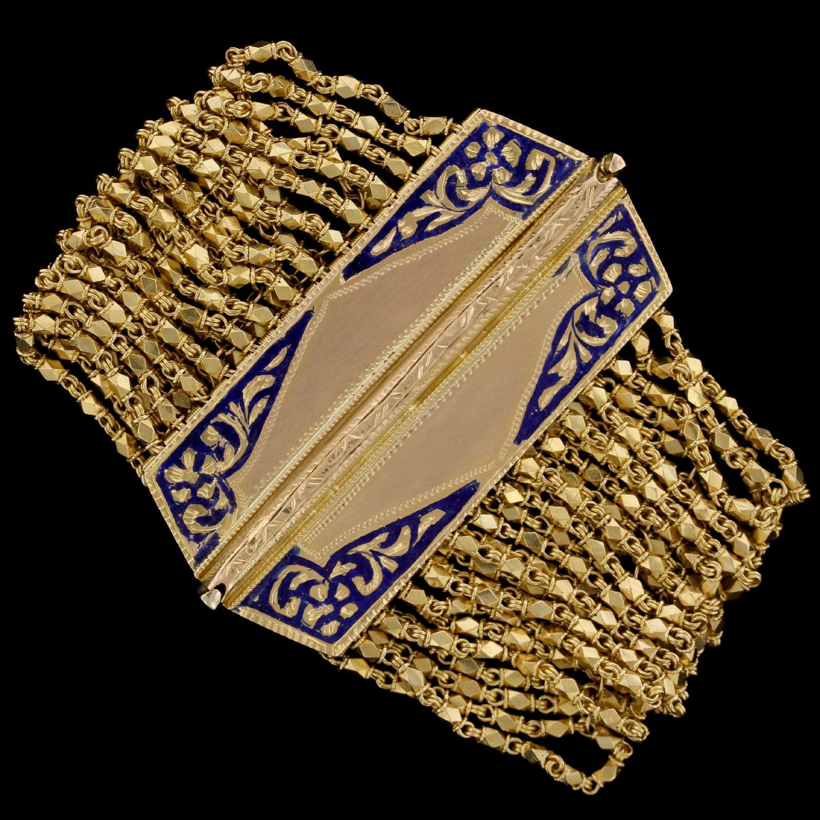 22K Yellow Gold Estate Enamel Bracelet