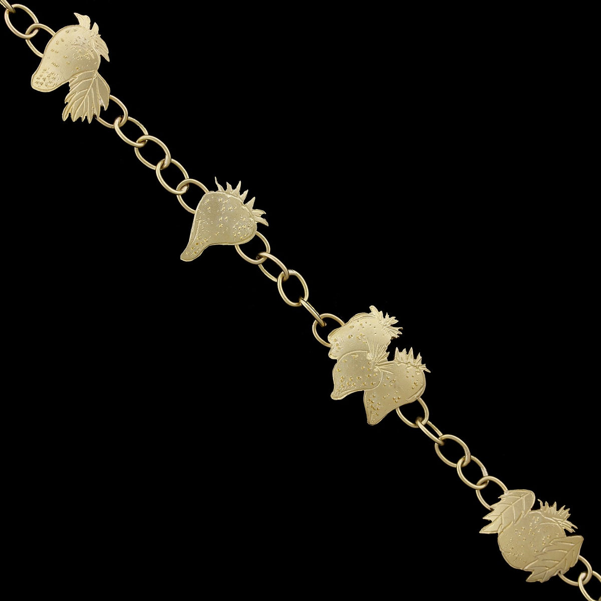 18K Yellow Gold Estate Srawberry Bracelet