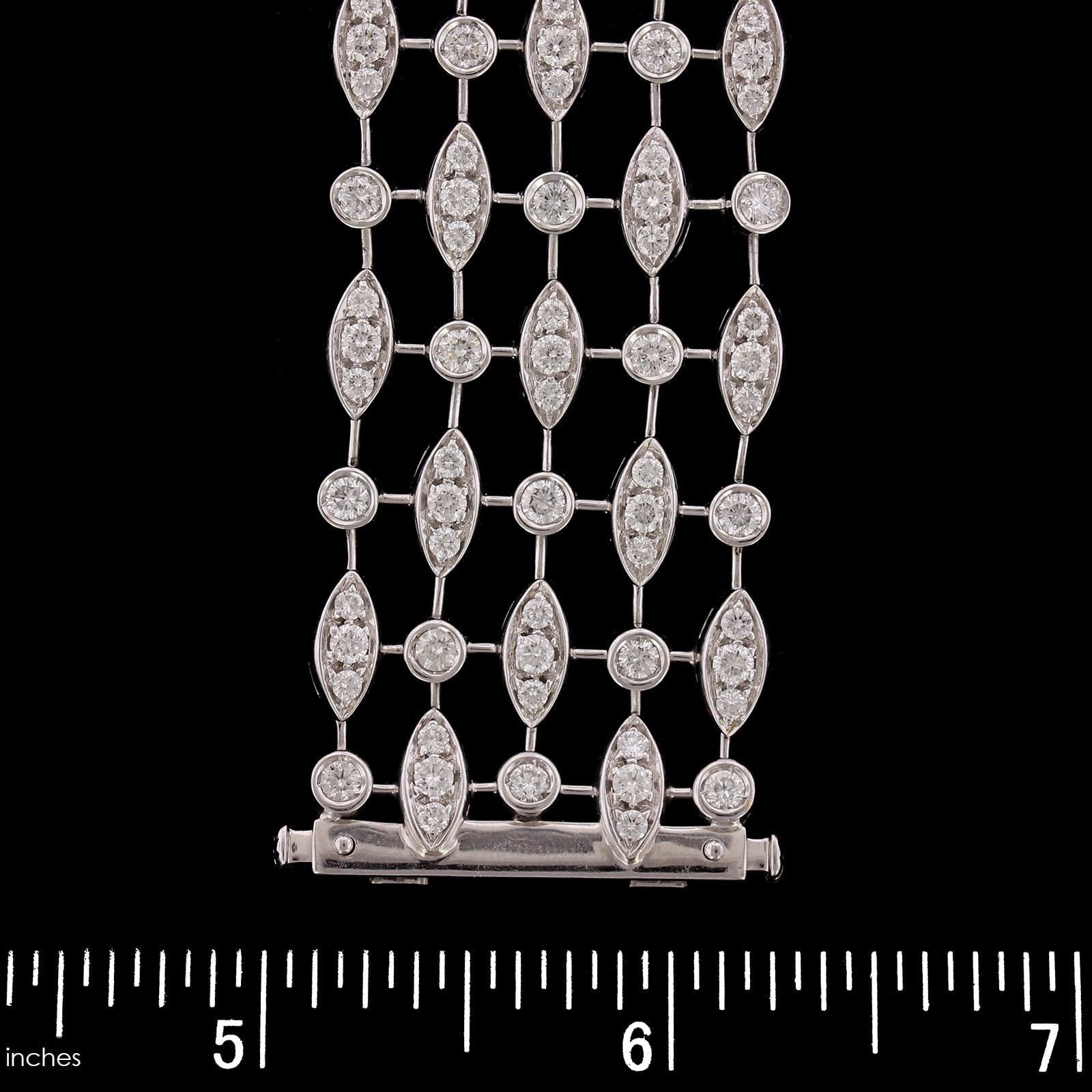 18K White Gold Estate Diamond Bracelet