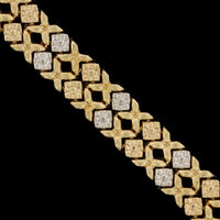 14K Two-tone Gold Estate Flower Double Bracelet