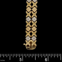 14K Two-tone Gold Estate Flower Double Bracelet