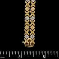 14K Two-tone Gold Estate Flower Double Bracelet