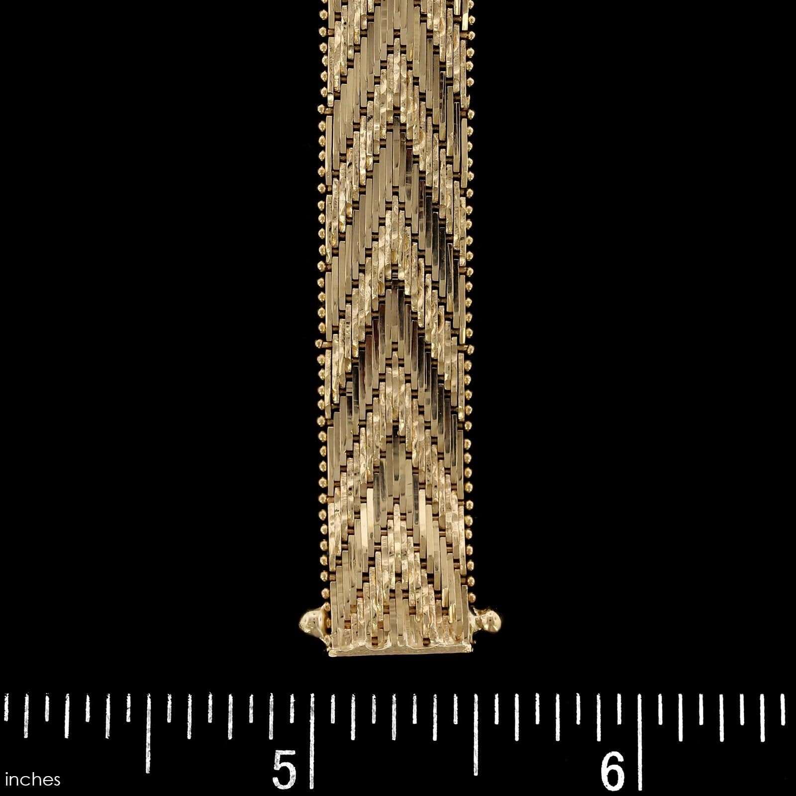 14K Yellow Gold Estate Woven Mesh Bracelet