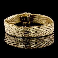 14K Yellow Gold Estate Woven Mesh Bracelet