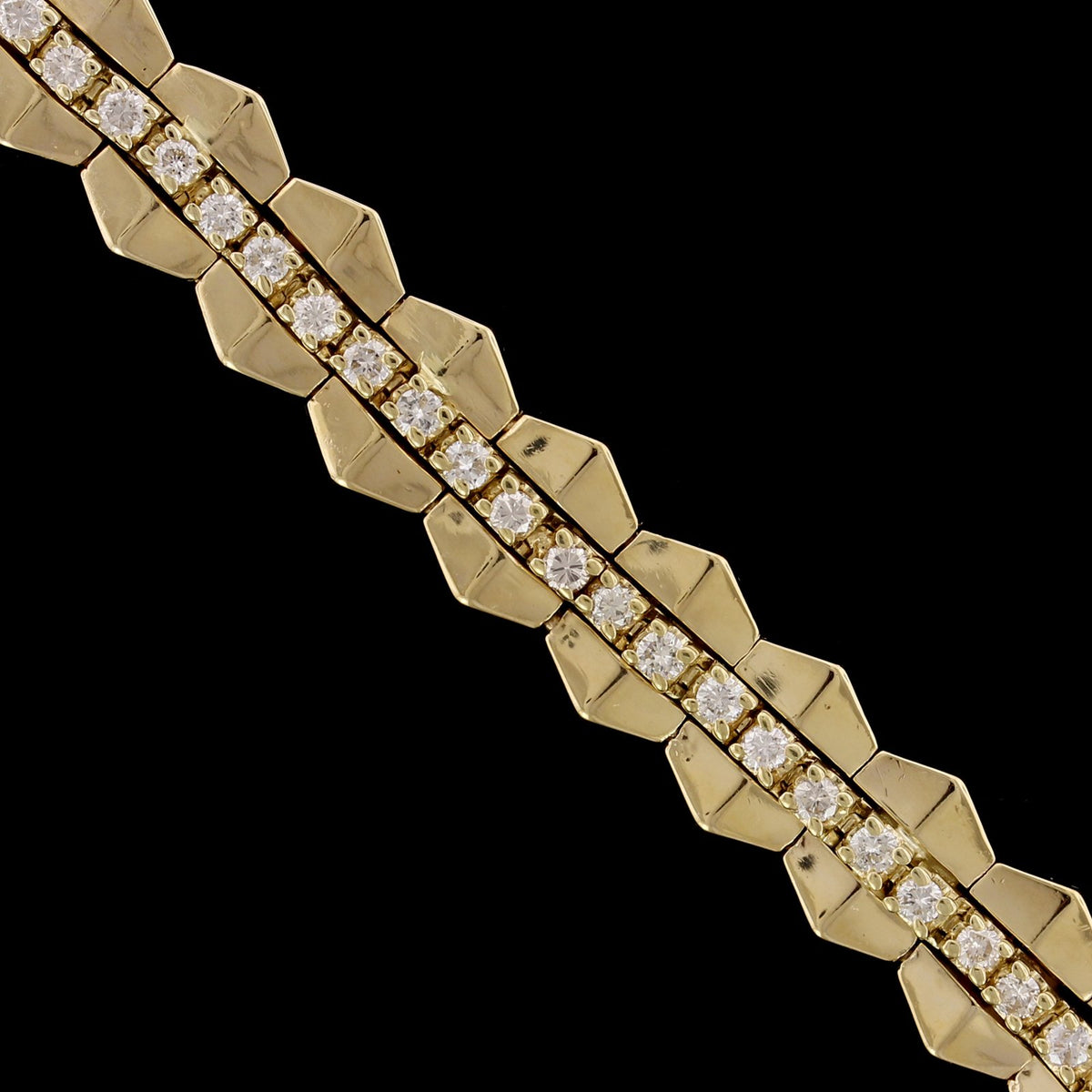 14K Yellow Gold Estate Diamond Bracelet