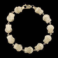 14K Yellow Gold Estate Seashell Bracelet