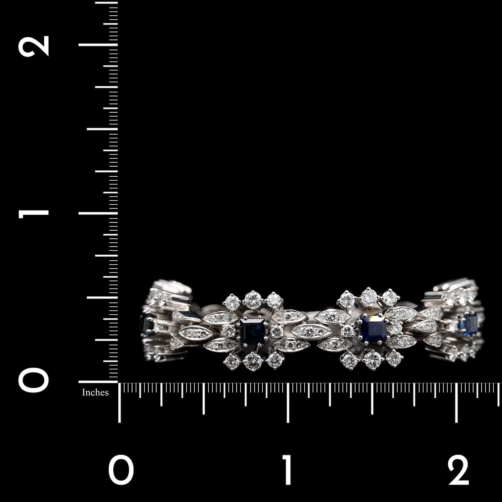 18K White Gold Estate Sapphire and Diamond Bracelet