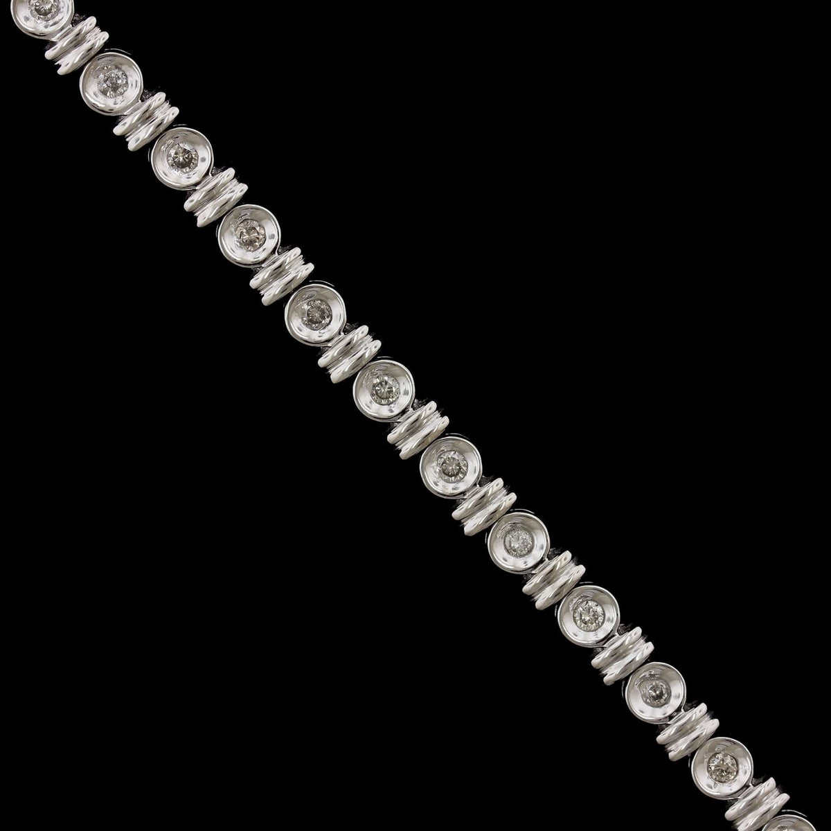 14K White Gold Estate Diamond Bracelet