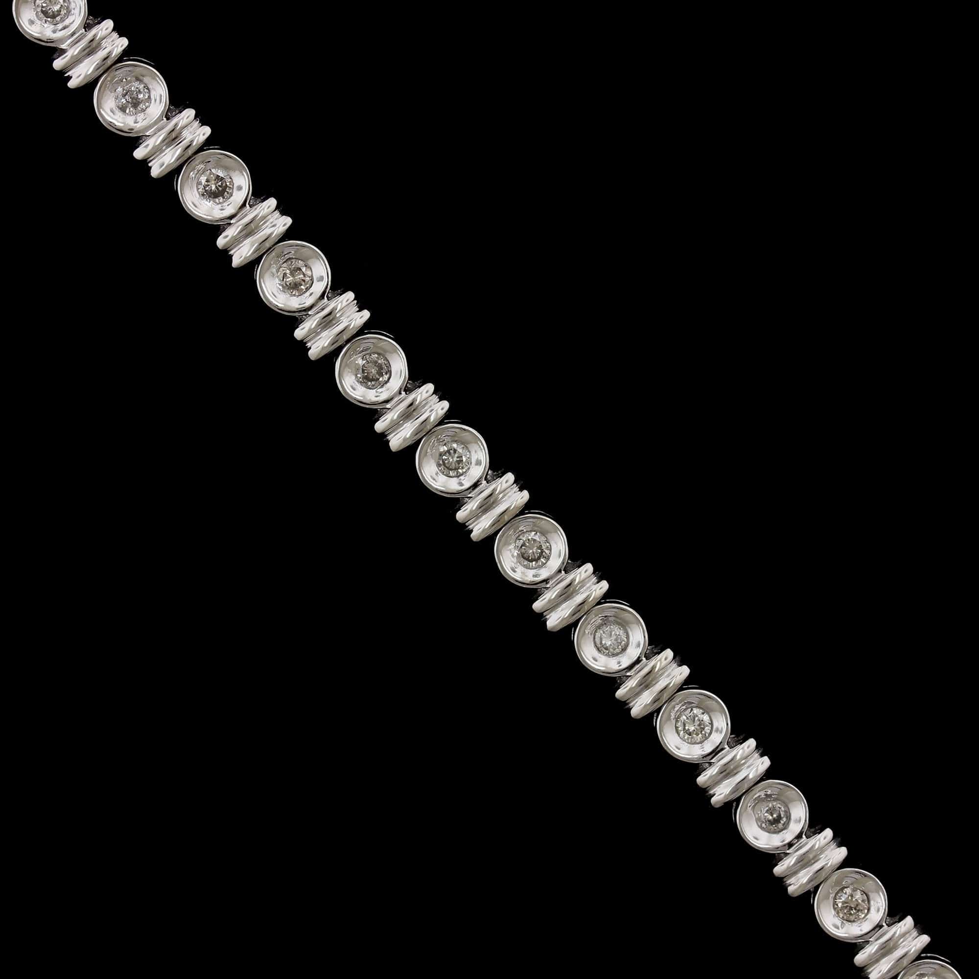 14K White Gold Estate Diamond Bracelet
