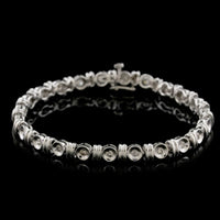 14K White Gold Estate Diamond Bracelet