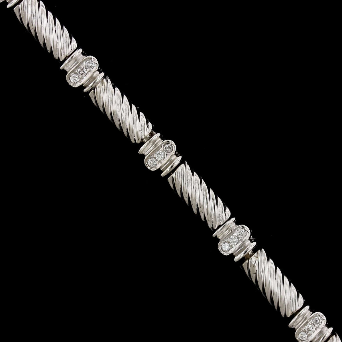 14K White Gold Estate Diamond Bracelet