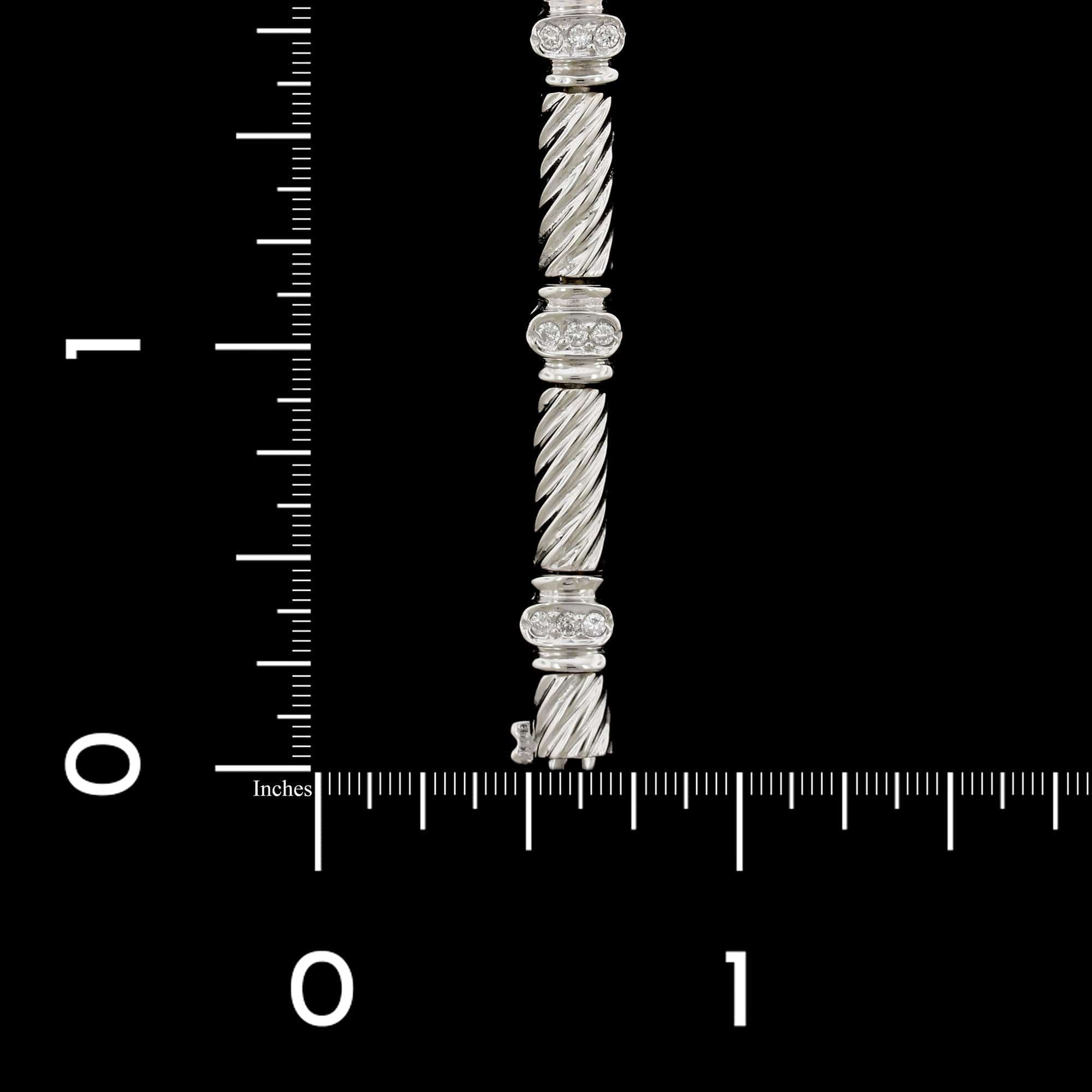 14K White Gold Estate Diamond Bracelet