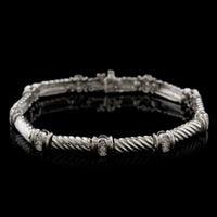 14K White Gold Estate Diamond Bracelet