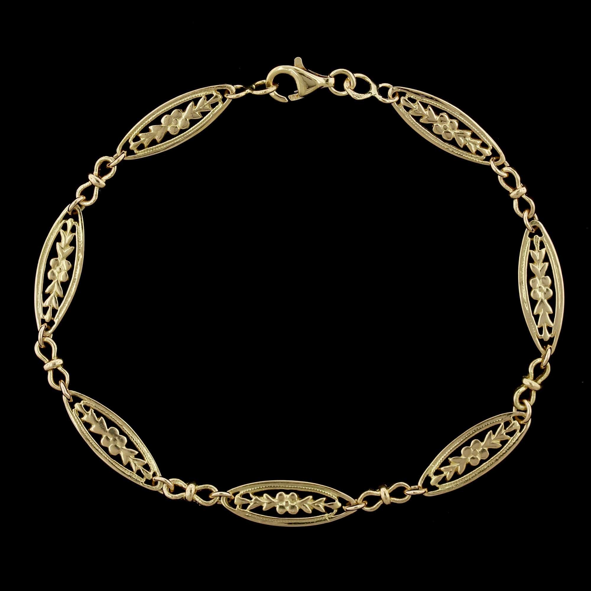 18K Yellow Gold Estate Fancy Link Bracelet