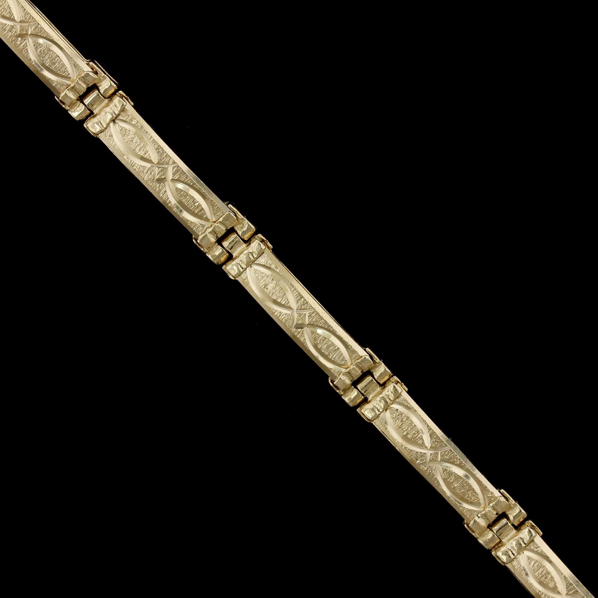 14K Yellow Gold Estate Bar Link Bracelet