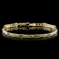 14K Yellow Gold Estate Bar Link Bracelet