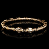21K Yellow Gold Estate Small Elephant Head Bangle Bracelet