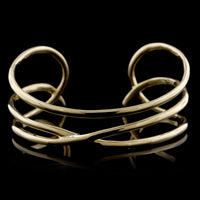 14K Yellow Gold Estate Crossover Cuff Bracelet
