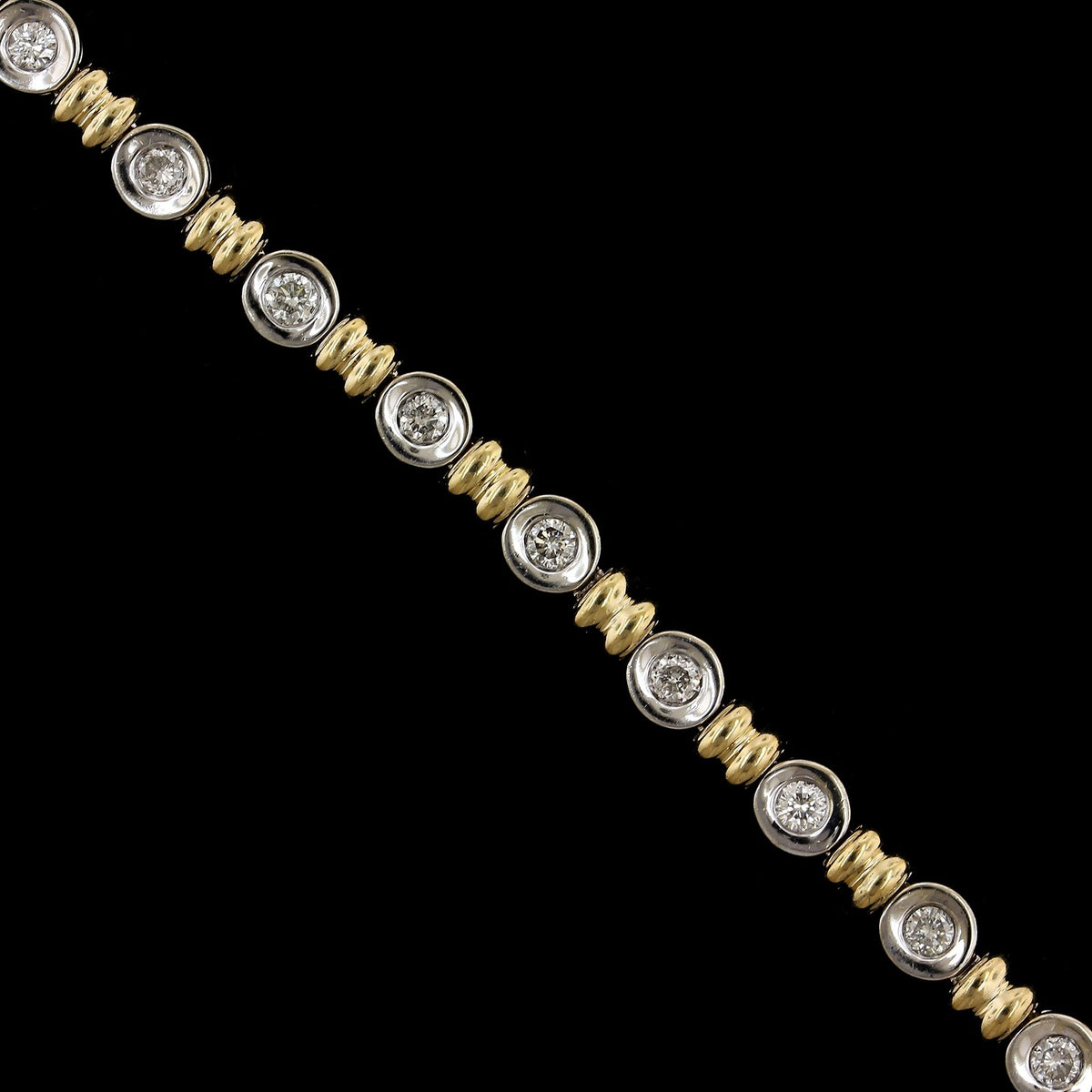 14K Two-tone Gold Estate Diamond Bracelet