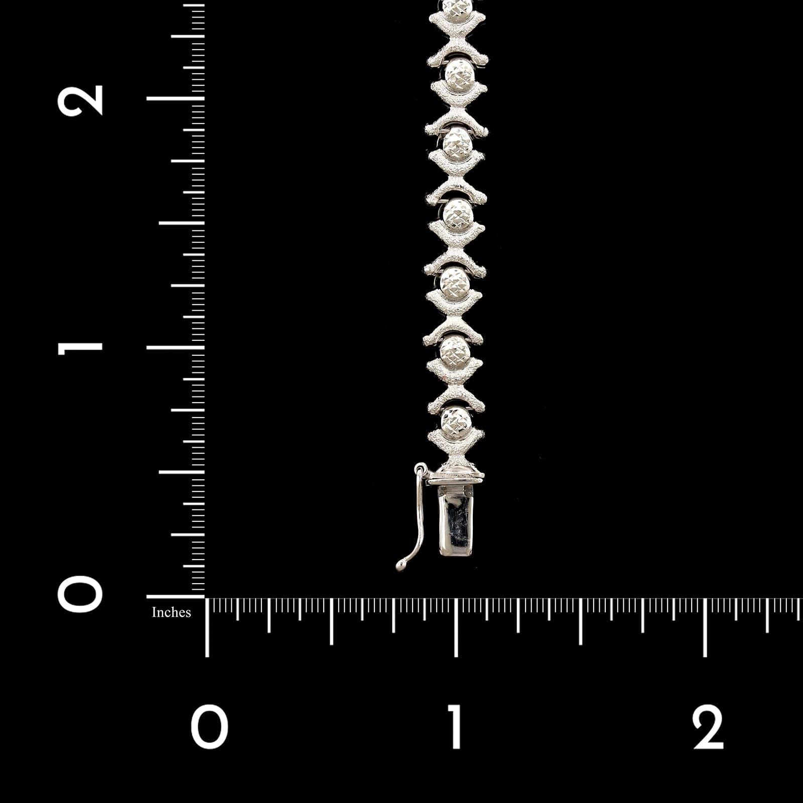 14K White Gold Estate Fancy Link Bracelet