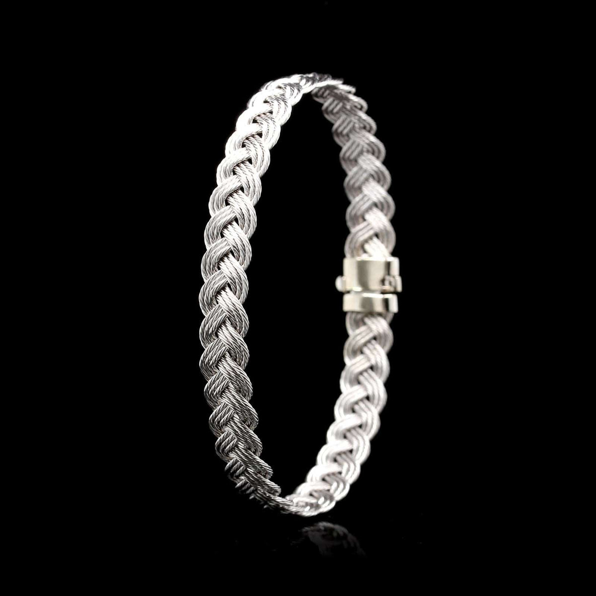 14K White Gold Estate Braided Bracelet