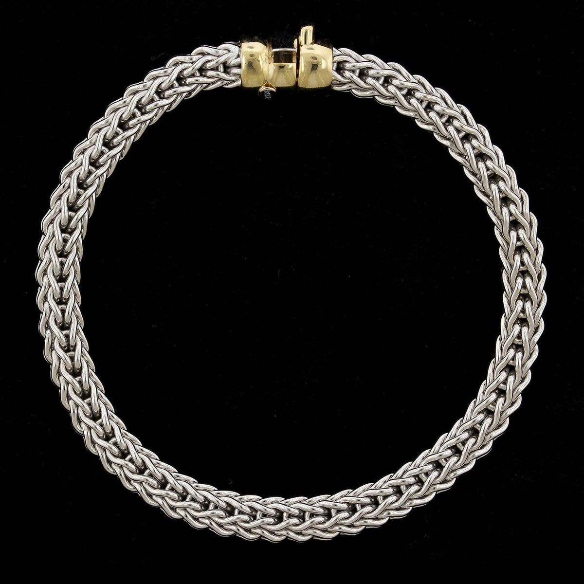18K Two-tone Gold Estate Woven Link Bracelet