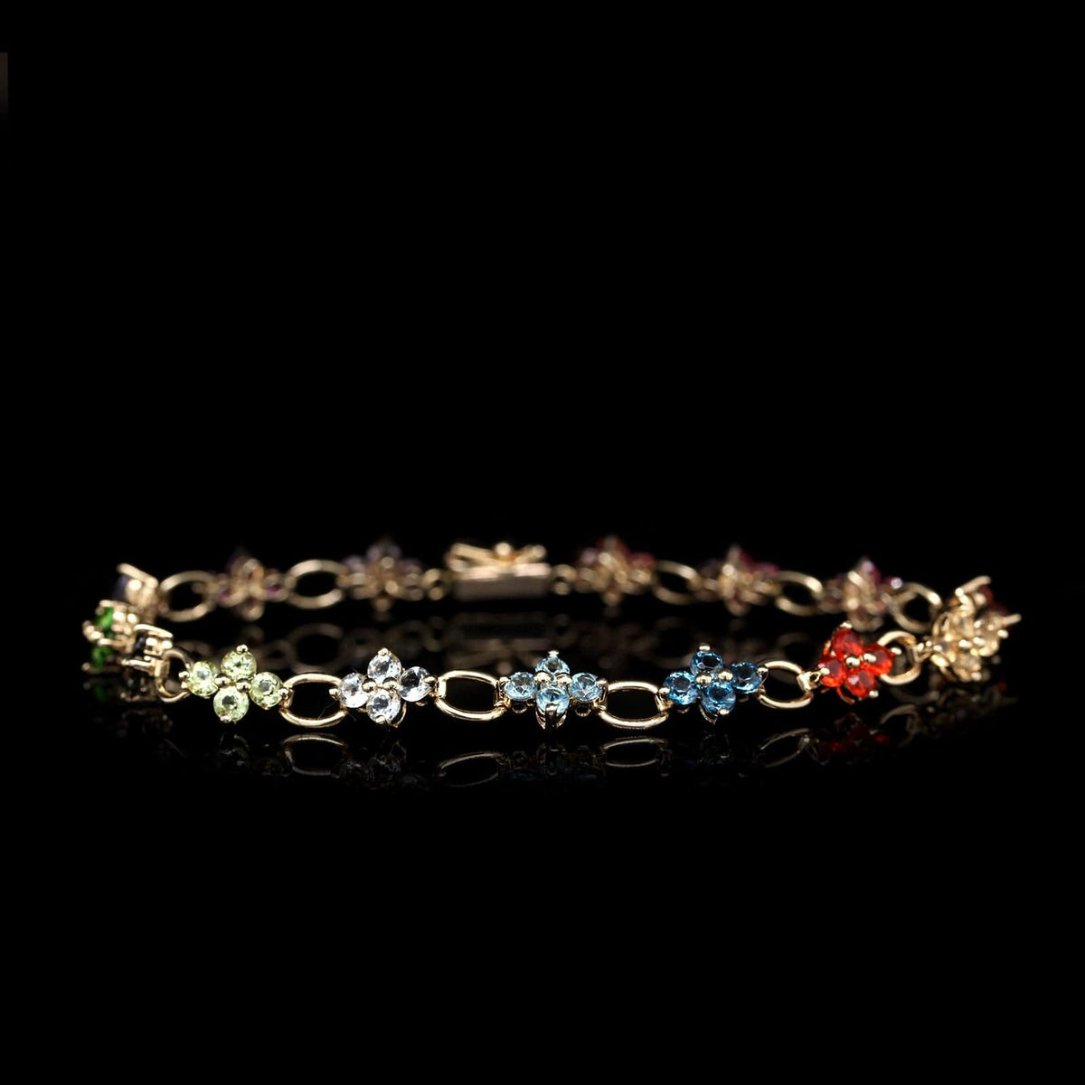 14K Yellow Gold Estate Gem-set Bracelet