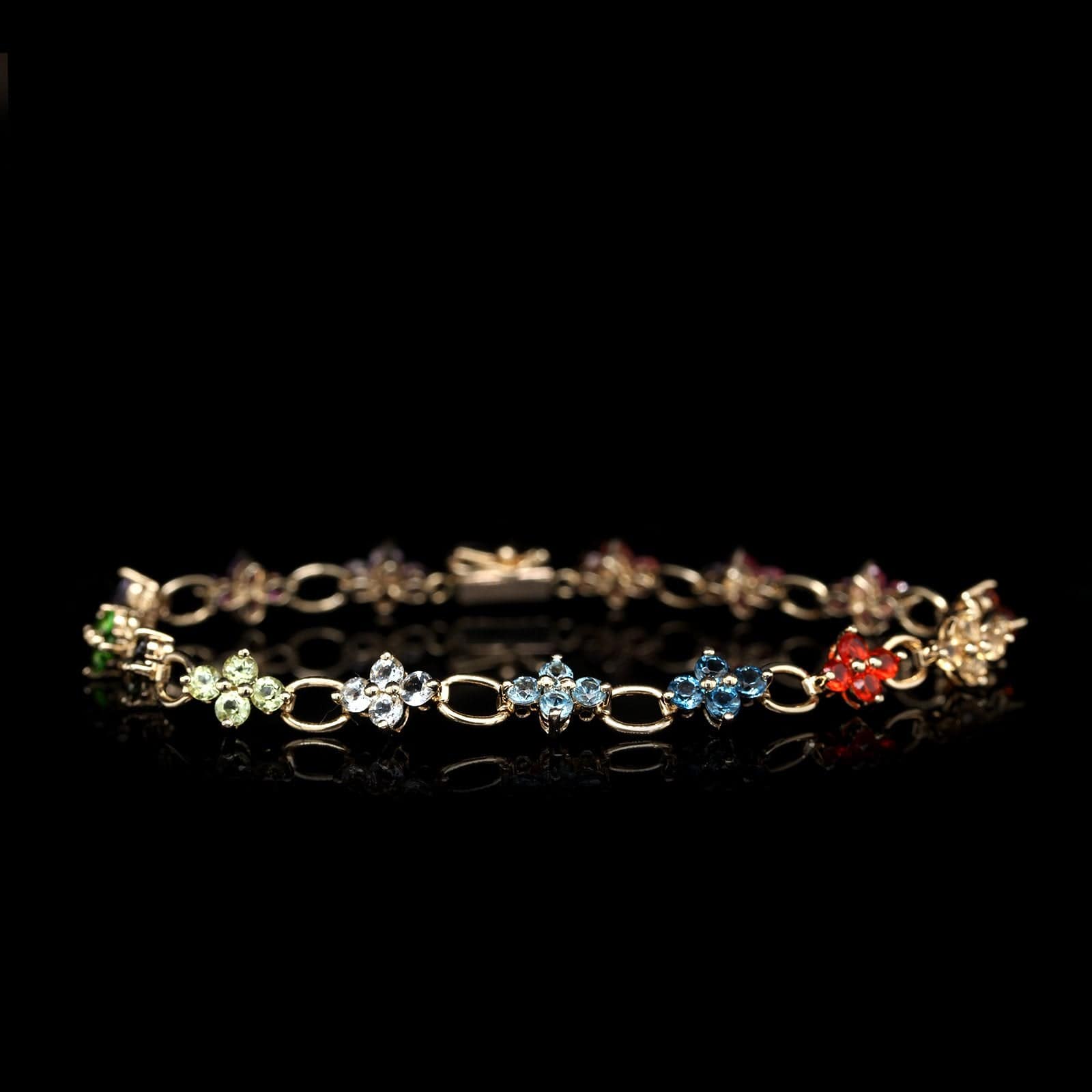 14K Yellow Gold Estate Gem-set Bracelet