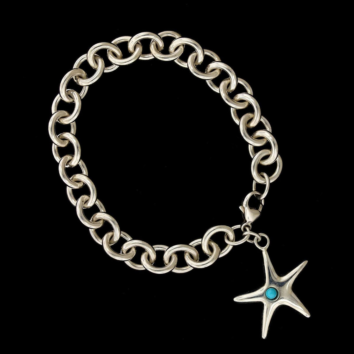 Tiffany & Co. Sterling Silver Estate Starfish Charm Bracelet