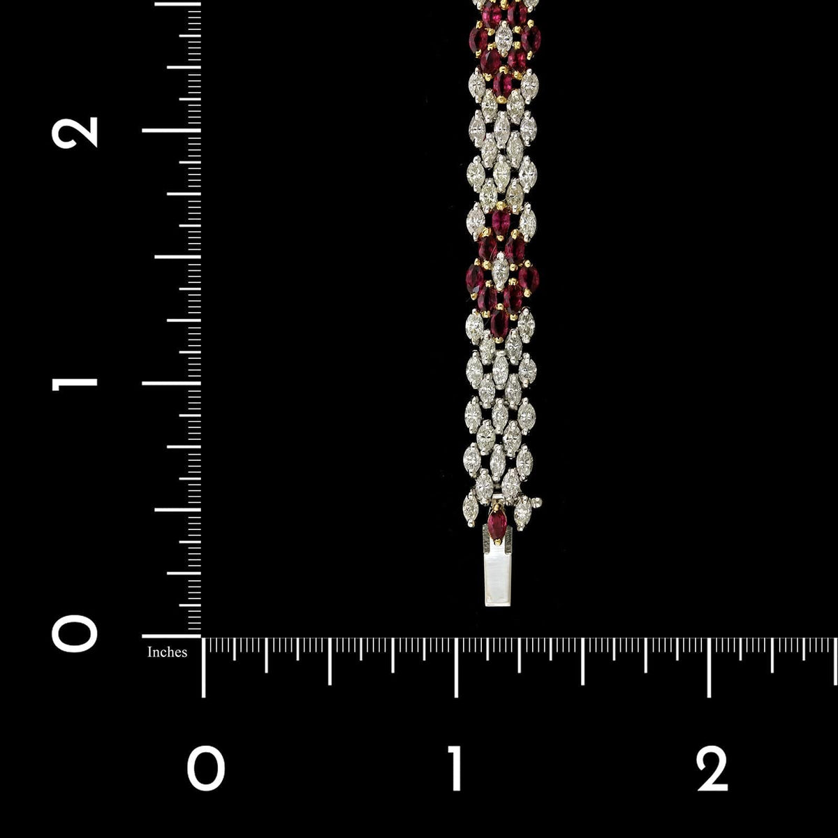 18K Two-tone Gold Estate Ruby and Diamond Bracelet