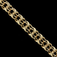 14K Yellow Gold Estate Double Link Charm Bracelet