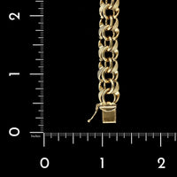 14K Yellow Gold Estate Double Link Charm Bracelet