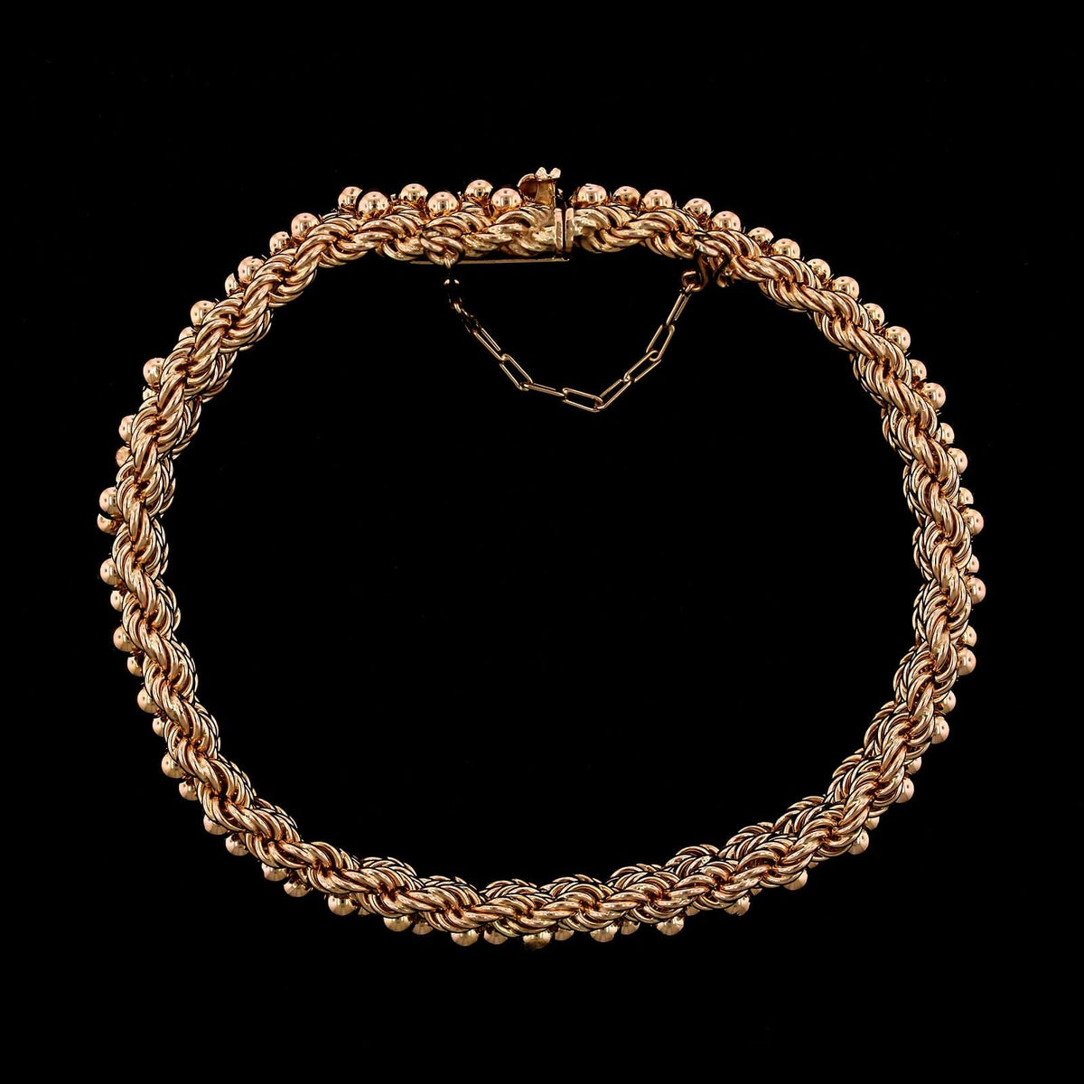 18K Rose Gold Estate Fancy Link Bracelet