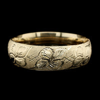 14K Yellow Gold Estate Engraved Bangle