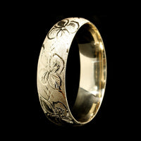 14K Yellow Gold Estate Engraved Bangle