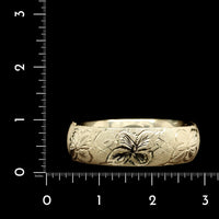 14K Yellow Gold Estate Engraved Bangle