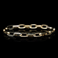 14K Two-tone Gold Estate Oval Link Bracelet, 14k yellow and white gold, Long's Jewelers