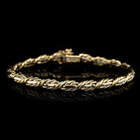 14K Two-tone Gold Estate Fancy Link Bracelet, 14k yellow and white gold, Long's Jewelers