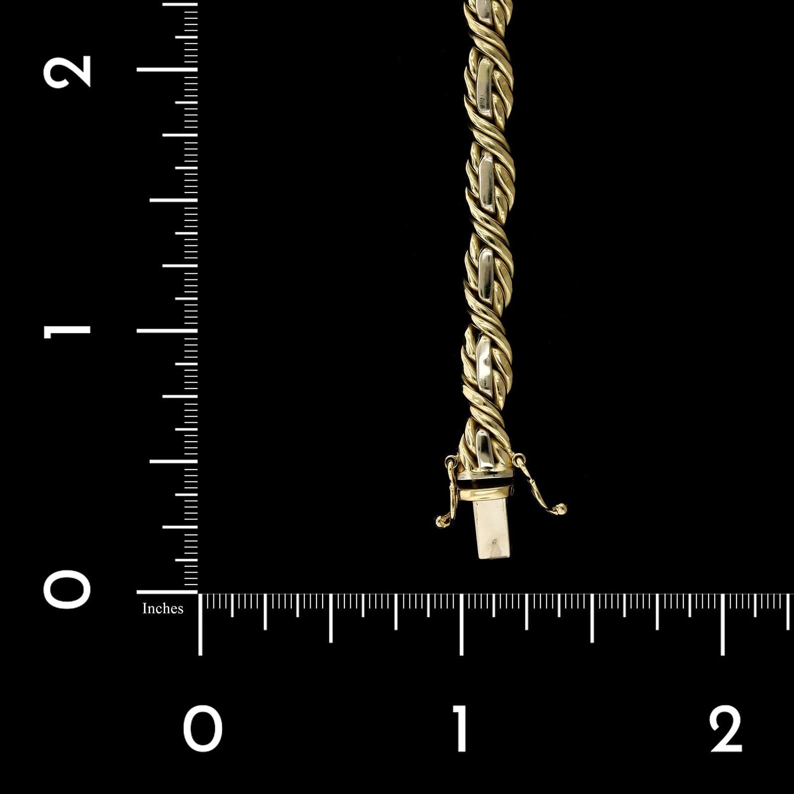 14K Two-tone Gold Estate Fancy Link Bracelet, 14k yellow and white gold, Long's Jewelers