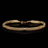 14K Yellow Gold Estate Woven Link Bracelet, 14k yellow gold, Long's Jewelers