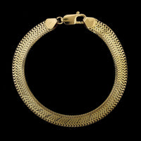 14K Yellow Gold Estate Fancy Flat Link Bracelet, 14k yellow gold, Long's Jewelers
